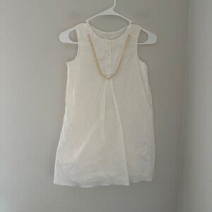Chloe Girl's Shift Dress Sleeveless Round Neck Front Lace Scallop Buttons Closur
